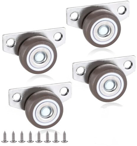 Lot de 4 roulettes latérales pour meubles, 32 mm, petites roulettes fixes, pour montage latéral, gris foncé, petites roulettes fixes pour tiroirs de lit, tiroirs de sol, petits appareils, meubles