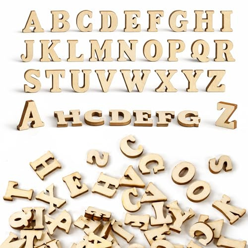 208 holzbuchstaben，buchstaben holz，holzbuchstaben klein， groß，zum basteln