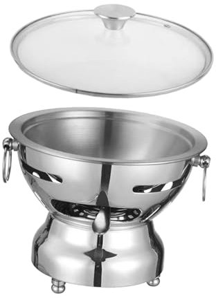Baoblaze Pentola Shabu per Eventi E Ristorazione, Argento