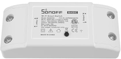 Smart WiFi Light Switch 10A 2200W, BASICR2 Smart Relay Switch No Hub Required for Home Automation DIY Wireless Module Works with Alexa Google Home Compatible with EweLink IFTTT