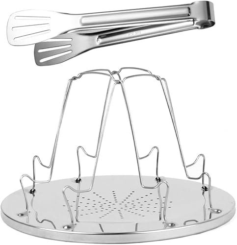Grille-pain de camping portable 4 tranches – Comprend une pince à pain pour barbecue – Grille grille-pain pour cuisson intérieure et extérieur, camping, pique-nique, randonnée