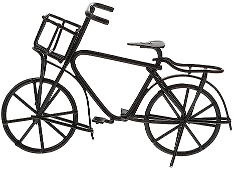 Mobestech Miniatur Fahrrad Spielzeug Für Puppenhäuser Maßstab Schwarze Metall-Fahrrad-Dekoration Kreative Puppenmöbel Zubehör Für Leicht Und Platzsparend
