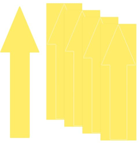 M METERXITY 4-Pack Arrow Sticker, 12 x 4 Inch/ 300 x 90 mm PVC Waterproof Self-Adhesive Directional Arrows Removable Directional Floor Decal Stickers for Wall Marking/Road Sign [Yellow]