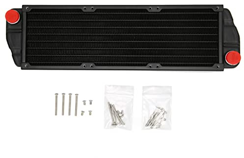 Mtlavishy Radiador de enfriamiento de agua Buena disipación de calor Estructura optimizada de vía fluvial Diseño biselado G1 4 interfaz roscada adecuada para ventilador de 8 cm