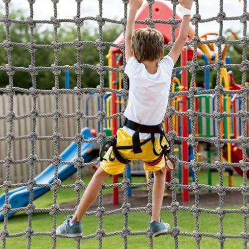 KDSD8FFF 100 X 300 cm Kletternetz Für Kinder, Strickleiter, Schaukel, Baumhaus, Hindernisparcours, Training, Klettergerüst, Polyester-Frachtnetz, Klettergerüst, Spielplatznetz