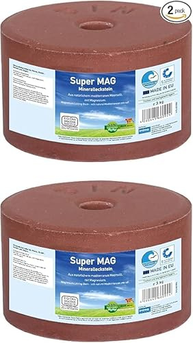 imima Salt Lick for Horses – SuperMAG Mineral Block with Magnesium, Calcium & Phosphorus – Set 2 x 3kg – Supports Muscles, Fertility & Healthy Newborns for Horses, Cattle, Sheep & Goats