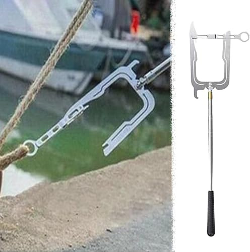 Båtkrokar Multifunktionell Båtkrokstång för Trädare, Indragbar Kabeltrådsledare för Båtkrokar med Grepp, Dockningspinne med Hög Lastkapacitet för Hem/Utomhusbruk(B:40-148 cm/15.8 - 58.3)