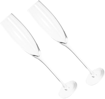 ABOOFAN 2 pièces Flûtes à vin Verre Cristal sans Lot de Transparentes Fines et Élégantes pour Boissons Mousseuses Réutilisables et Décoratives