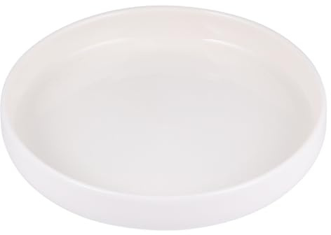 LOLIPPYY Ciotola per Rettili e Contenitore Cibo in Ceramica Bianca da 21 Cm, Resistente e Facile da Pulire, Antipribaltamento per Tartarughe, Lucertole e Piccoli Rettili