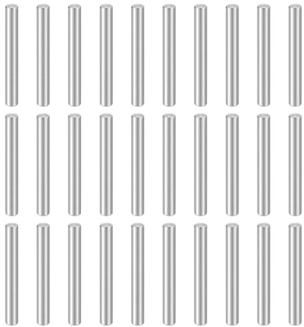 QUARKZMAN 50 Stück Dübelstifte M4(4mm) x 32mm 304 Edelstahl Zylindrische Regalhalterung Stift Stange Befestigungselemente Für Metallgeräte Holzmöbel DIY Montage Silber