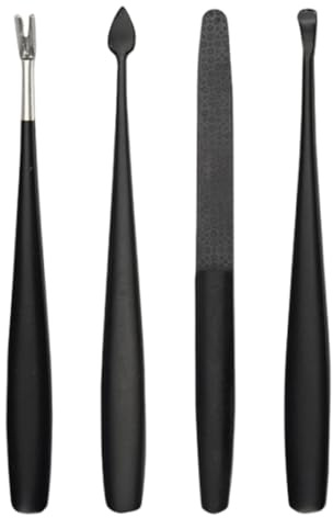 Toyvian Set D'outils Manucure Professionnel en Acier Inoxydable, 4 Pièces, Coupe-peaux Précis et Exfoliants pour Peaux Mortes, Compact et Léger, pour Usage à Domicile et Salon