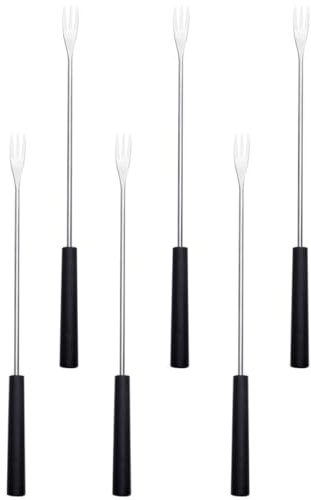 TOPPERFUN Forchette da Frutta in Acciaio Inox Manico in Pp Set da 6, Forchette per Fonduta e Cioccolato Portatili, Utensili da Cucina Leggere per Ristoranti, Campeggio e Uso Domestico