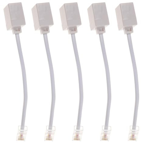 Zerodeko Adattatore da Rj45 Femmina a Rj11 Maschio 8p4c a 6p4c Set 5 Pezzi Connettore per Cavo Telefonico ed Ethernet, Convertitore Cavo Telefonico per Ufficio e Uso Domestico