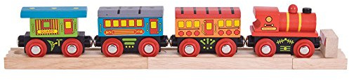 Bigjigs Rail Passenger Train - Other Major Wooden Rail Brands are Compatible