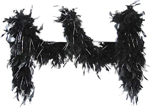 Federboa mit Lurex 65 gr. 180cm, Schwarz/Silber