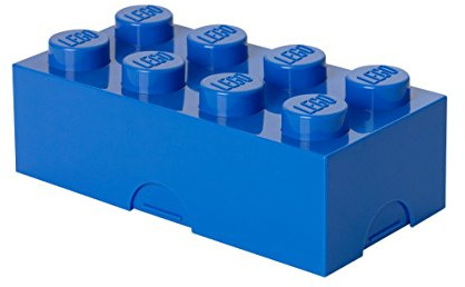 LEGO Lunchbox mit 8 Knöpfen – Lebensmittelecht, spülmaschinenfest, vielseitige Aufbewahrungsbox, Snackbox, Federmäppchen, 950 ml, Blau
