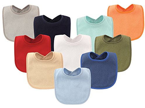 Hudson Baby Unisex Baby Drooler Bib with Waterproof Lining, Blue, One Size