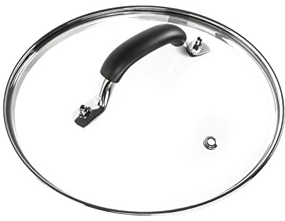 WishDirect Coperchio in vetro temperato da 25,4 cm, compatibile con Instant Pot e Ninja Foodi, coperchio universale per pentola a pressione elettrica con manico in silicone resistente al calore