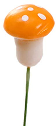 SwansGreen naranja: 10 piezas mini de setas rojas para decoración de jardín de hadas y bonsái, color naranja
