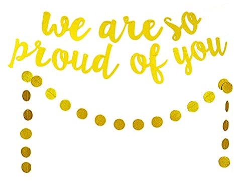 Amosfun 2021 Abschluss Girlande WE Are SO Proud of You Papier Buchstaben Banner Foto Requisiten Deko Hänger Graduierung Party Dekoration