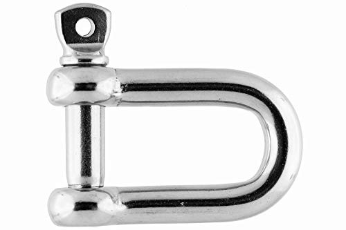 Merriway BH06883 Stainless Steel 316 A4 Marine Grade D Shackle M10 (3/8 inch)