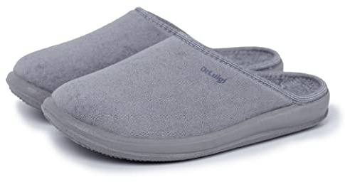 DrLuigi Chaussures Médicinales Adulte Femme - Chaussons à mémoire de Forme Intérieur extérieur Coton Italien – Fabriqué en UE (Gris, 39)