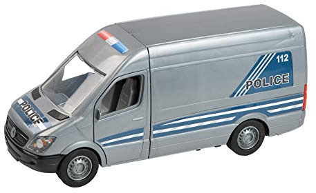Tigres Auto,Mercedes-Benz, Sprinter,Transporter;Polizeiauto, Modellauto Spielzeug, Grau mit Blauer Polizei-Beklebung