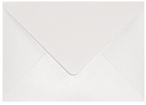 Netuno 100 Briefumschläge Perlmutt-Weiß DIN B6 125x 175 mm Aster Metallic White Umschläge Perlweiß Perlglanz metallisch-glänzende Kuverts für Hochzeit Taufe Konfirmation Ostern Weihnachten