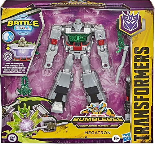 Transformers Bumblebee Cyberverse Adventures - Robot Electronique Trooper Megatron - 15 cm - Jouet Transformable 2 en 1
