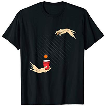 Michelangelos Hände Beerpong Bierpong Erschaffung Adams T-Shirt