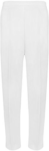 WearAll Ladies Elasticated Pocket Trousers Womens Pants White 16W / 29L