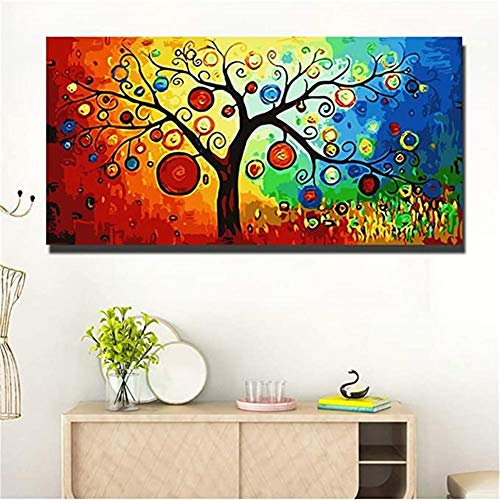 Quuzee DIY 5D Diamant Malerei Set Voll Square Drill Geldbaum 50x150cm Diamant Gemälde Kristall Strass Erwachsene Stickerei Kreuzstich Leinwand Bilder Diamant Painting Wanddekor Kunsthandwerk Geschenk