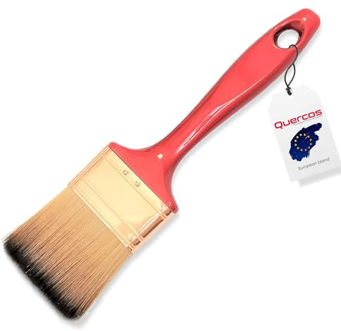 Quercos Lackierpinsel 50 mm – Kein Borstenverlust – Profi-Malerpinsel für Wandfarbe & Lack – Evo-Fibre Flachpinsel, Synthetikborsten für alle Lacke und Farben, Präzisionspinsel (50 mm)