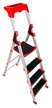 Sarayli Professional Site Step Ladder XXL Wide 12 cm Non-Slip with Tool Holder and Accessories – Sarayli (5 Steps - 1304)