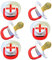 6 x Tommee Tippee Cherry Latex Baby Soother for Newborn Babies | Natural Breast Like Feel | England Theme | 0-6 Months