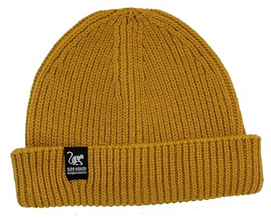 DRESSED IN MUSIC PLAY WITH ME Gorro Docker para Hombre/Mujer - Talla única - Beanie Surf Monkey® - Poliéster Reciclado - Wear&Care (Oro)