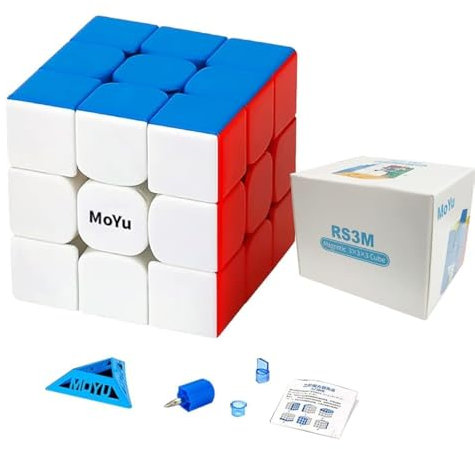 MOYU RS3M Magnetischer Speed Cube 3x3 Zauberwürfel Stickerless, 3D Magic Puzzle Spiele für Kinder und Erwachsene, Geeignet für Tägliche Spiel, Wettkampftraining und Geburtstagsgeschenk (MF8880-1New)
