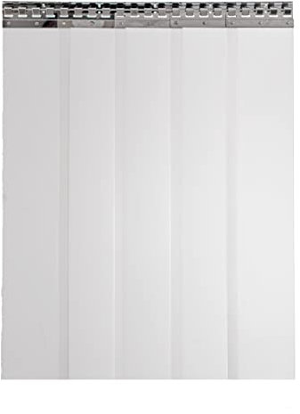 PVC Streifenvorhang 2x200mm Mattiert Transparent Höhe 2,75m x Breite 2,00m, Lamellenvorhang mit Schallschutz bis zu 30db, umweltfreundlicher Stallvorhang, PVC Vorhang recyclebars fertig vormontiert
