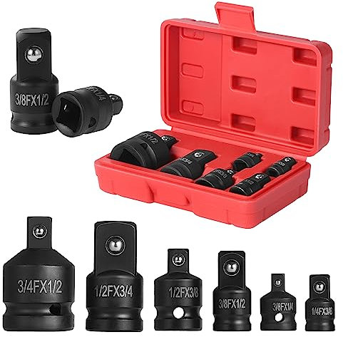 WiMas 6PCS Adaptateur de Prise Impact, Convertisseur Carré pour Barre de Disjoncteur, Cliquet et Clés