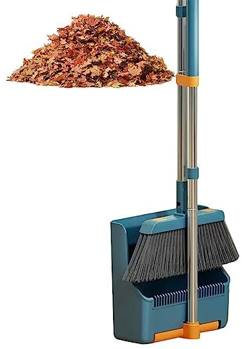 Tsuchiya Set Paletta e Scopa per la casa,Scopa Rotante Leggera a 180° e Paletta combinata | Scopa Leggera combinata per Camera da Letto, Giardino, Cucina, Garage, Sala da Pranzo