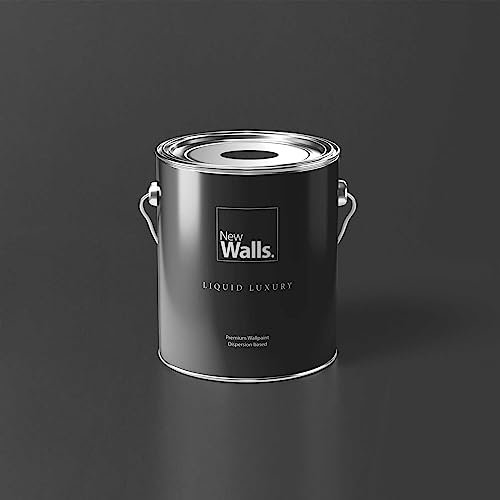 New Walls Premium Wandfarbe Schwarz Liquid Luxury Dispersionsfarbe für Innenräume – 5 L