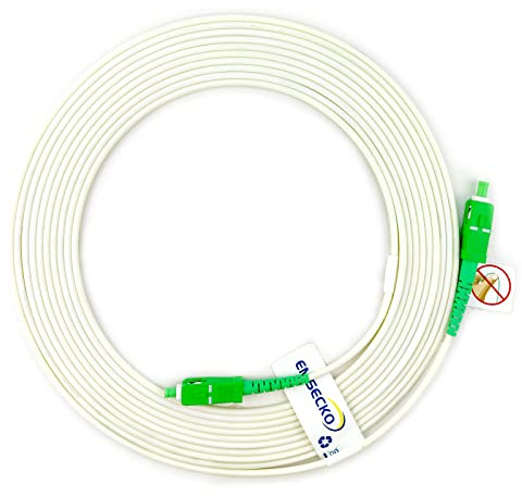 EMSECKO Fiber Optic Cable SC/APC to SC/APC OS2 Singlemode Simplex 3.0mm LSZH FTTH Patch Cord (7M)
