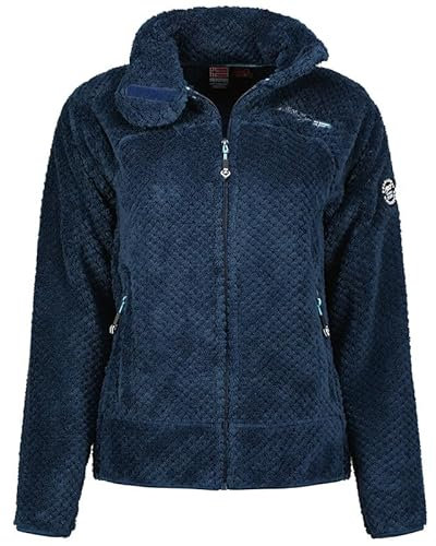 Geographical Norway Tropezienne Lady - Fleecejacke Damen Frauen Warm Schließen Zip - Jacke Fleece Herbst Winter Frühling Warm Frauen - Long Sleeve Pullover Weich Komfort Outdoor (Marineblau L)