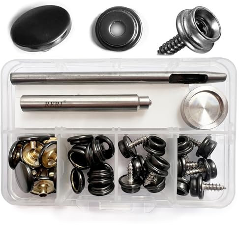 Metal Druckknöpfe und Werkzeug, 15mm, Kleidung Druckknopf mit Befestigungswerkzeug für Bootsabdeckungen Reparieren Von Segeltuch, NäHen, Leinwand, Planen Ersetzen Von MetallverschlüSsen