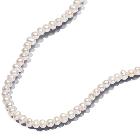 Pandora Essence Behandelte Süßwasserzuchtperlen Collier-Halskette mit T-Verschluss aus Sterling Silber mit vergoldeter Metalllegierung, Größe 45cm, 363297C01-45