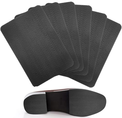 Lot de 6 semelles antidérapantes - Protection de semelle en caoutchouc - Antidérapantes - À coller - Pour toutes les tailles - Noir