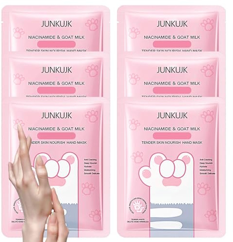 6PCS Hand Masks,Hydrating Hand Masks Moisturizing Gloves Overnight for Dry Cracked Hands,Daily Hand Care Hand Masks Gift Set for Women and Men A
