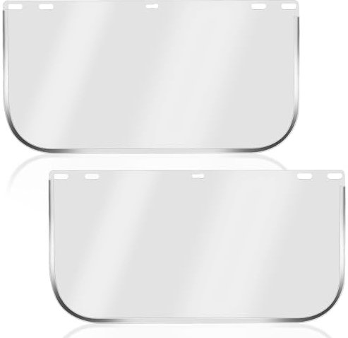 WWmily 2 protectores faciales de repuesto para lentes de 15.5 x 8 pulgadas, visera transparente de cara completa, protector de casco de seguridad para soldar, moler, cosplay