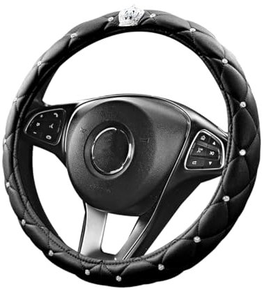 Adunsiaoto Bezug Atmungsaktive Lenkradabdeckungen, Universell Glitzer Lenkradhülle, Strass Lenkrad Blings Strass Lenkradbezug, Autos-Dekorzubehör Universal rutschfest Lenkrad Abdeckung