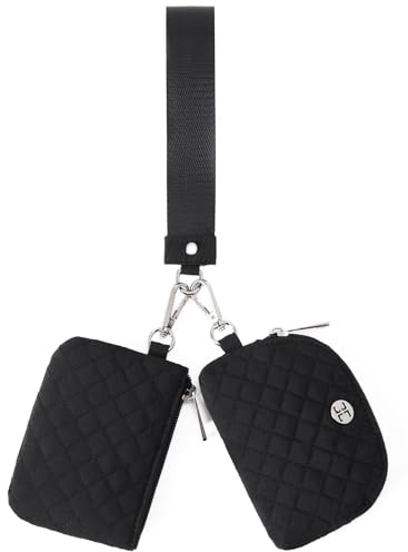 Telena Mini Wristlet Geldbörsen Damen kleine Portemonnaie mit Reißverschluss Münztasche Canvas Wallet für Sport